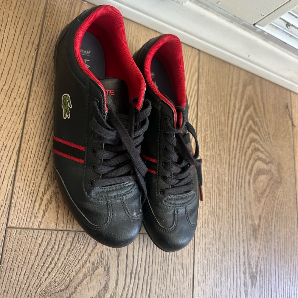 Lacoste Women's Black and Red Sneakers